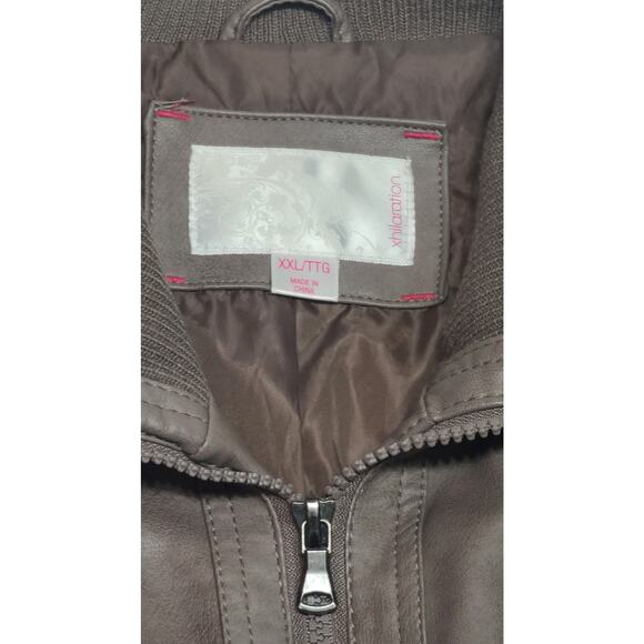 Xhilaration faux leather jacket beige women's XXL - Picture 3 of 6